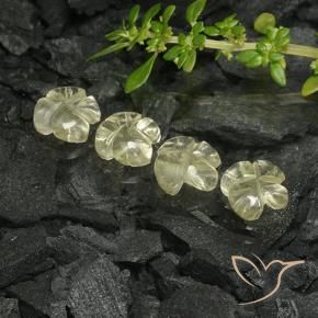 Gemme di Quarzo Giallo pallido naturale da 3.36 ct, Taglio a fiore, Trasparente