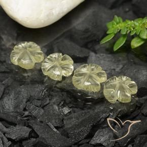 Gemme di Quarzo Giallo chiaro naturale da 5.12 ct, Taglio a fiore, Trasparente