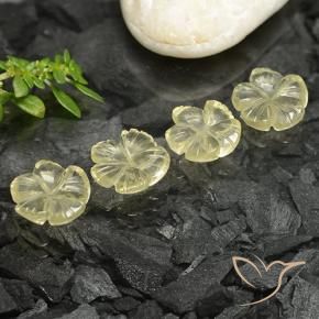 Gemme di Quarzo Giallo chiaro naturale da 7.35 ct, Taglio a fiore, Trasparente
