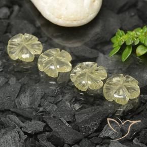 Gemme di Quarzo Giallo chiaro naturale da 7.35 ct, Taglio a fiore, Trasparente