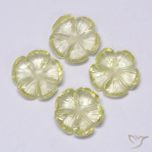 7.69ctw Naturale Laguna Gialla Quarzo, Taglio a fiore, Trasparente
