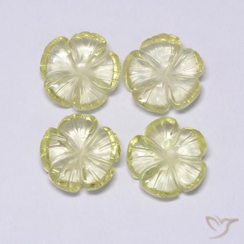 Gemme di Quarzo Laguna Gialla naturale da 7.69 ct, Taglio a fiore, Trasparente