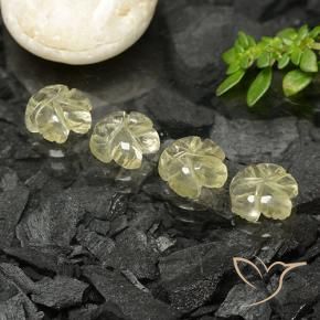 Gemme di Quarzo Giallo crema pallido naturale da 5.11 ct, Taglio a fiore, Trasparente