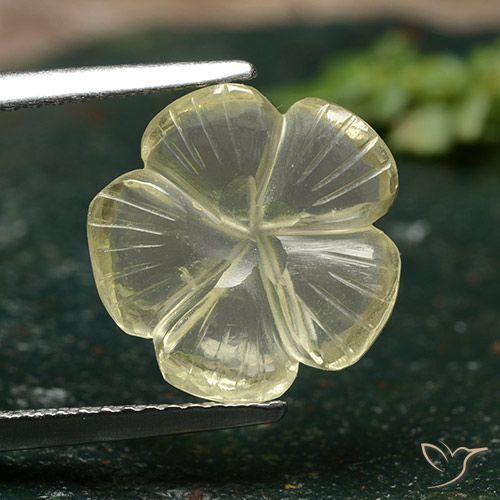 3.59ct Naturale Giallo medio Quarzo, Taglio a fiore, Trasparente, Photo A