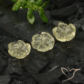 Gemme di Quarzo Giallo medio naturale da 2.89 ct, Taglio a fiore, Trasparente