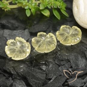 Gemme di Quarzo Giallo medio naturale da 6.74 ct, Taglio a fiore, Trasparente