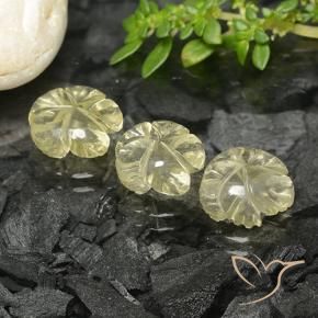 Gemme di Quarzo Giallo medio naturale da 6.74 ct, Taglio a fiore, Trasparente