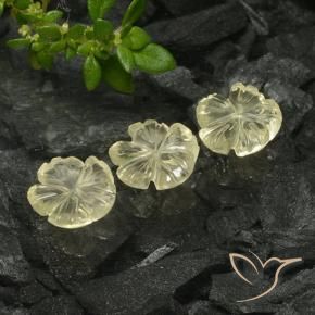Gemme di Quarzo Giallo medio naturale da 2.23 ct, Taglio a fiore, Trasparente