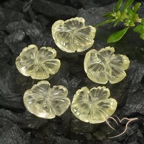Gemme di Quarzo Giallo chiaro naturale da 7.28 ct, Taglio a fiore, Trasparente
