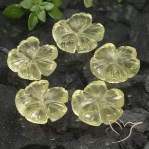 Gemme di Quarzo Giallo chiaro naturale da 8.38 ct, Taglio a fiore, Trasparente