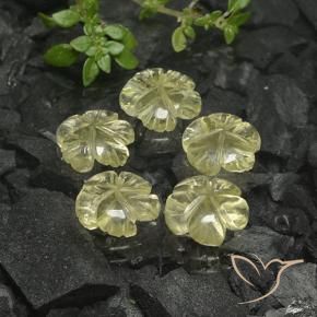 Gemme di Quarzo Giallo chiaro naturale da 8.38 ct, Taglio a fiore, Trasparente