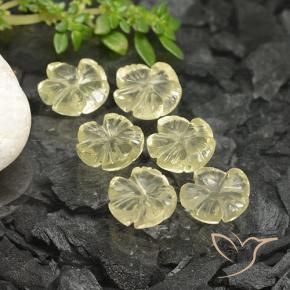 Gemme di Quarzo Giallo chiaro naturale da 10.01 ct, Taglio a fiore, Trasparente
