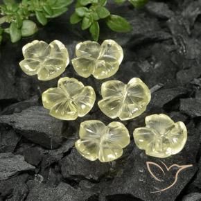 Gemme di Quarzo Giallo medio naturale da 7.83 ct, Taglio a fiore, Trasparente