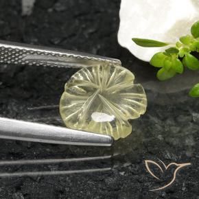 Quarzo Giallo pallido naturale da 2.51 ct, Taglio a fiore, Trasparente