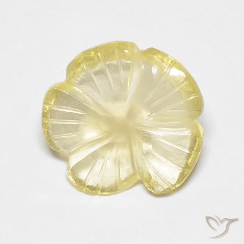 3.07ct Naturale Giallo crema pallido Quarzo, Taglio a fiore, Trasparente