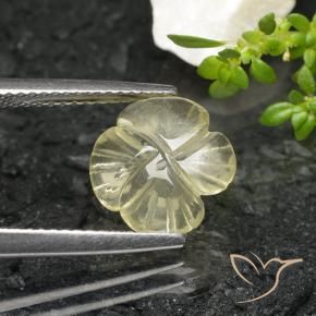 Quarzo Giallo verdastro naturale da 2.56 ct, Taglio a fiore, Trasparente