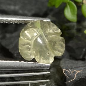 Quarzo Giallo crema pallido naturale da 2.26 ct, Taglio a fiore, Trasparente