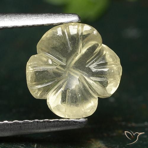 Quarzo Giallo medio naturale da 1.38 ct, Taglio a fiore, Trasparente