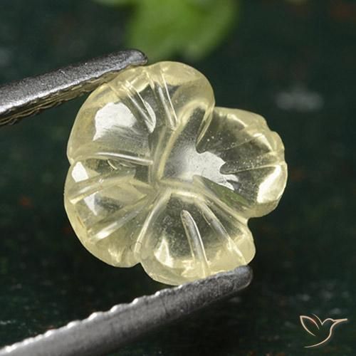 Quarzo Giallo medio naturale da 1.38 ct, Taglio a fiore, Trasparente