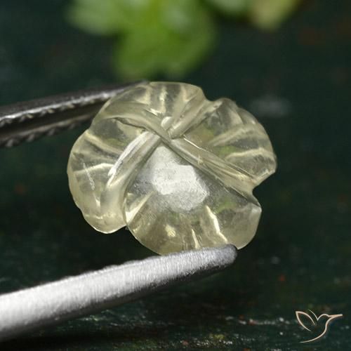 Quarzo Giallo medio naturale da 1.38 ct, Taglio a fiore, Trasparente