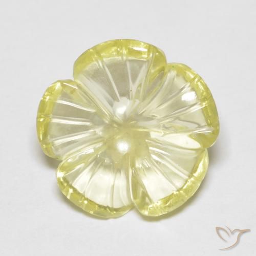 3.80ct Naturale Medium Light-Yellow Quarzo, Taglio a fiore, Trasparente
