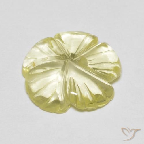 Quarzo Medium Light-Yellow naturale da 3.80 ct, Taglio a fiore, Trasparente