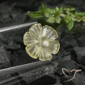 Quarzo Giallo medio naturale da 1.68 ct, Taglio a fiore, Trasparente