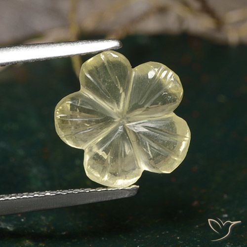 1.97ct Naturale Giallo medio Quarzo, Taglio a fiore, Trasparente