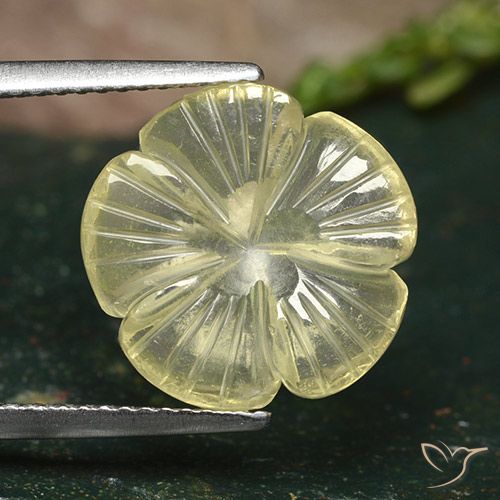 5.17ct Naturale Giallo medio Quarzo, Taglio a fiore, Trasparente