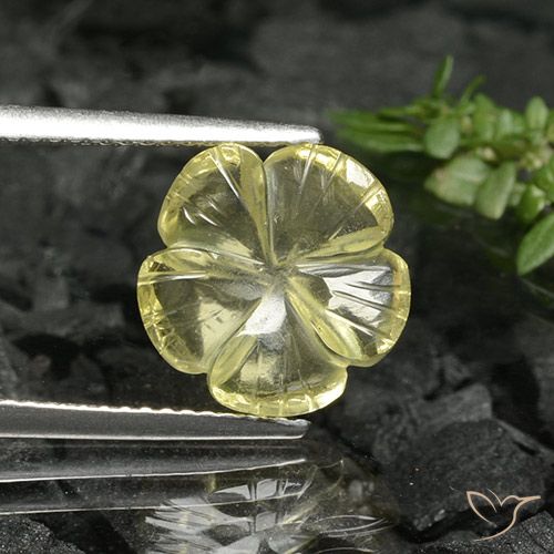 Quarzo Giallo medio naturale da 3.38 ct, Taglio a fiore, Trasparente