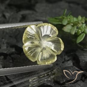Quarzo Giallo medio naturale da 3.38 ct, Taglio a fiore, Trasparente