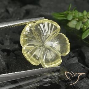 Quarzo Giallo medio naturale da 4.17 ct, Taglio a fiore, Trasparente