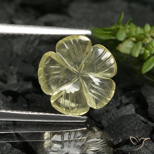 Quarzo Giallo medio naturale da 2.88 ct, Taglio a fiore, Trasparente