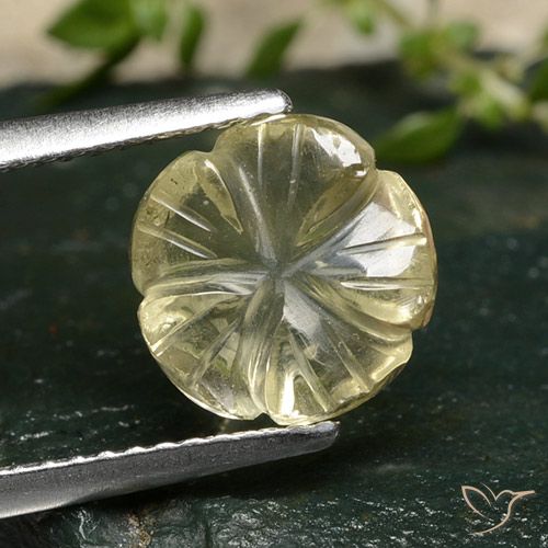 2.71ct Naturale Giallo crema pallido Quarzo, Taglio a fiore, Trasparente