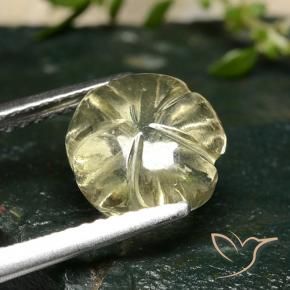 Quarzo Giallo crema pallido naturale da 2.71 ct, Taglio a fiore, Trasparente
