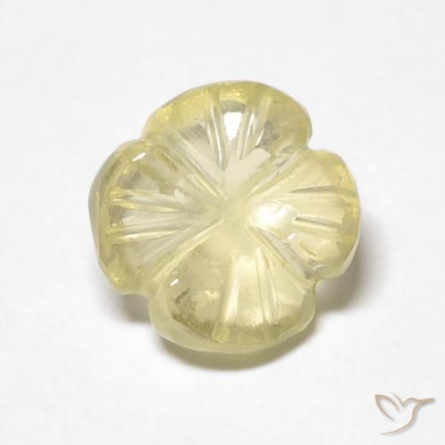 1.89ct Naturale Giallo chiaro Quarzo, Taglio a fiore, Trasparente