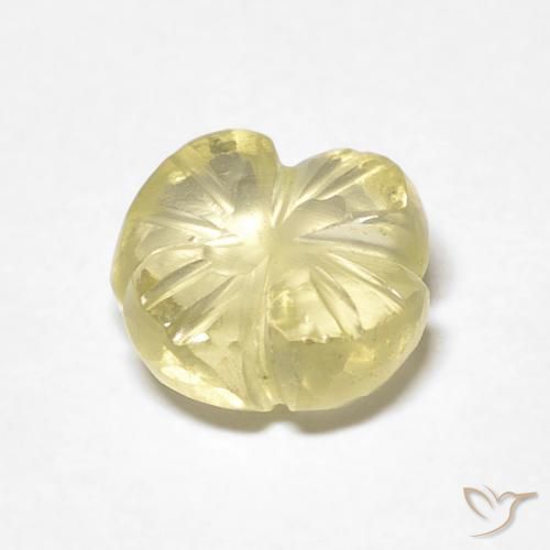 Quarzo Giallo chiaro naturale da 1.89 ct, Taglio a fiore, Trasparente