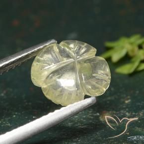 Quarzo Giallo crema pallido naturale da 1.76 ct, Taglio a fiore, Trasparente