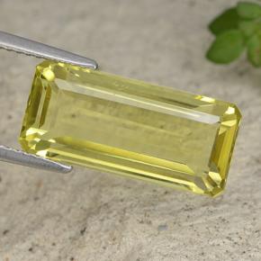 Quarzo naturale giallo da 8,57 ct, taglio smeraldo, VVS-VS