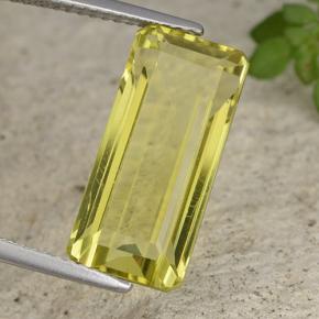 Quarzo naturale giallo da 8,57 ct, taglio smeraldo, VVS-VS