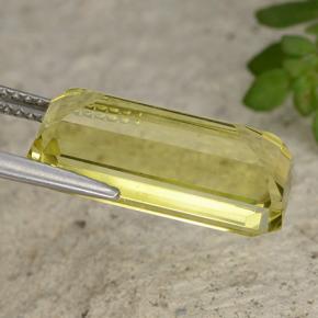 Quarzo naturale giallo da 8,57 ct, taglio smeraldo, VVS-VS
