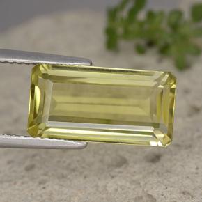Quarzo naturale giallo da 5,93 ct, taglio smeraldo, VVS-VS