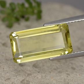 Quarzo naturale giallo da 5,93 ct, taglio smeraldo, VVS-VS