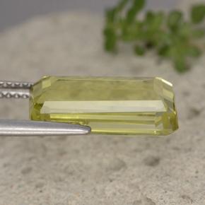 Quarzo naturale giallo da 5,93 ct, taglio smeraldo, VVS-VS