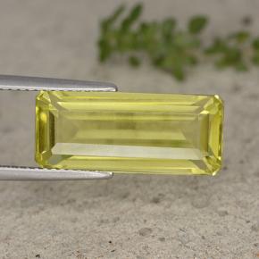 Quarzo naturale giallo da 8,95 ct, taglio smeraldo, VVS-VS