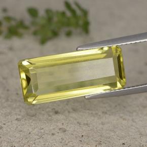 Quarzo naturale giallo da 8,95 ct, taglio smeraldo, VVS-VS