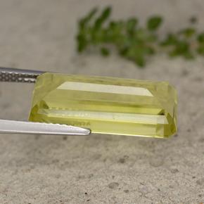 Quarzo naturale giallo da 8,95 ct, taglio smeraldo, VVS-VS