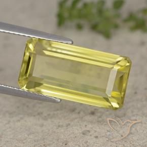 Quarzo Giallo Ananas Chiaro naturale da 10.22 ct, Ottagonale / Taglio smeraldo, VVS-VS