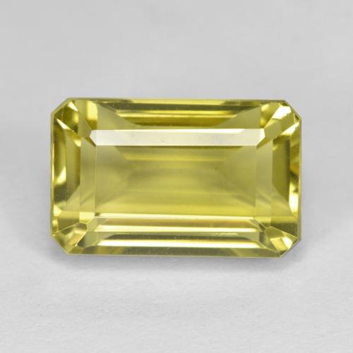 Quarzo naturale giallo da 6,77 ct, taglio smeraldo, VVS-VS