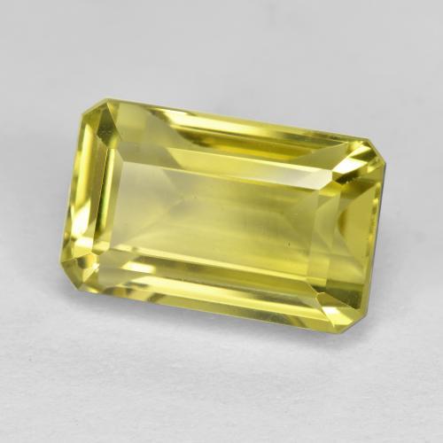 Quarzo naturale giallo da 6,77 ct, taglio smeraldo, VVS-VS